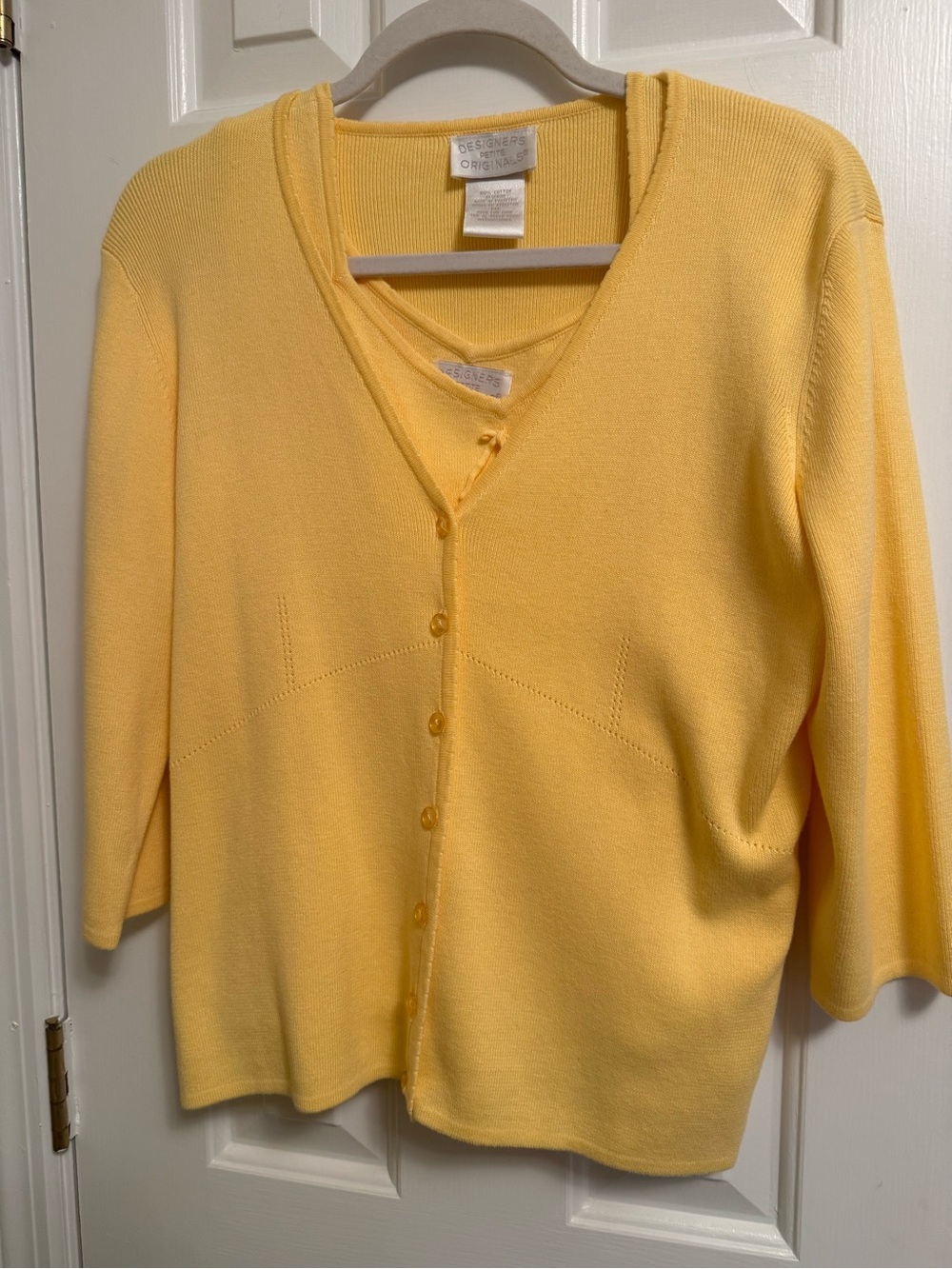 Yellow cardigan set petite medium